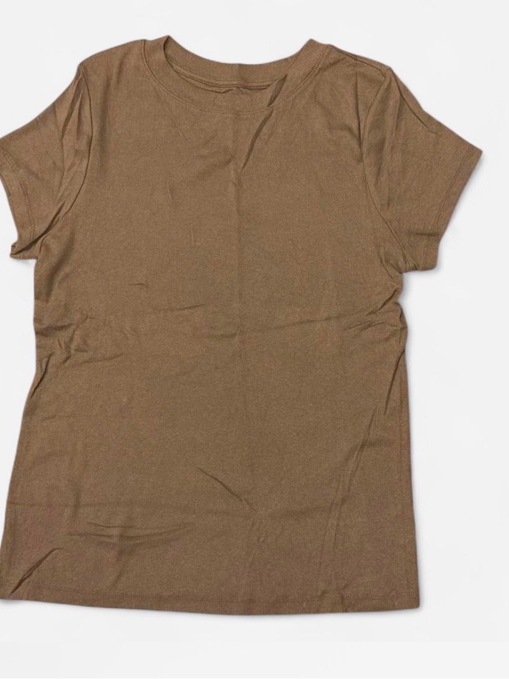 Target Women's Short Sleeve Crewneck Tee in Olive Brown